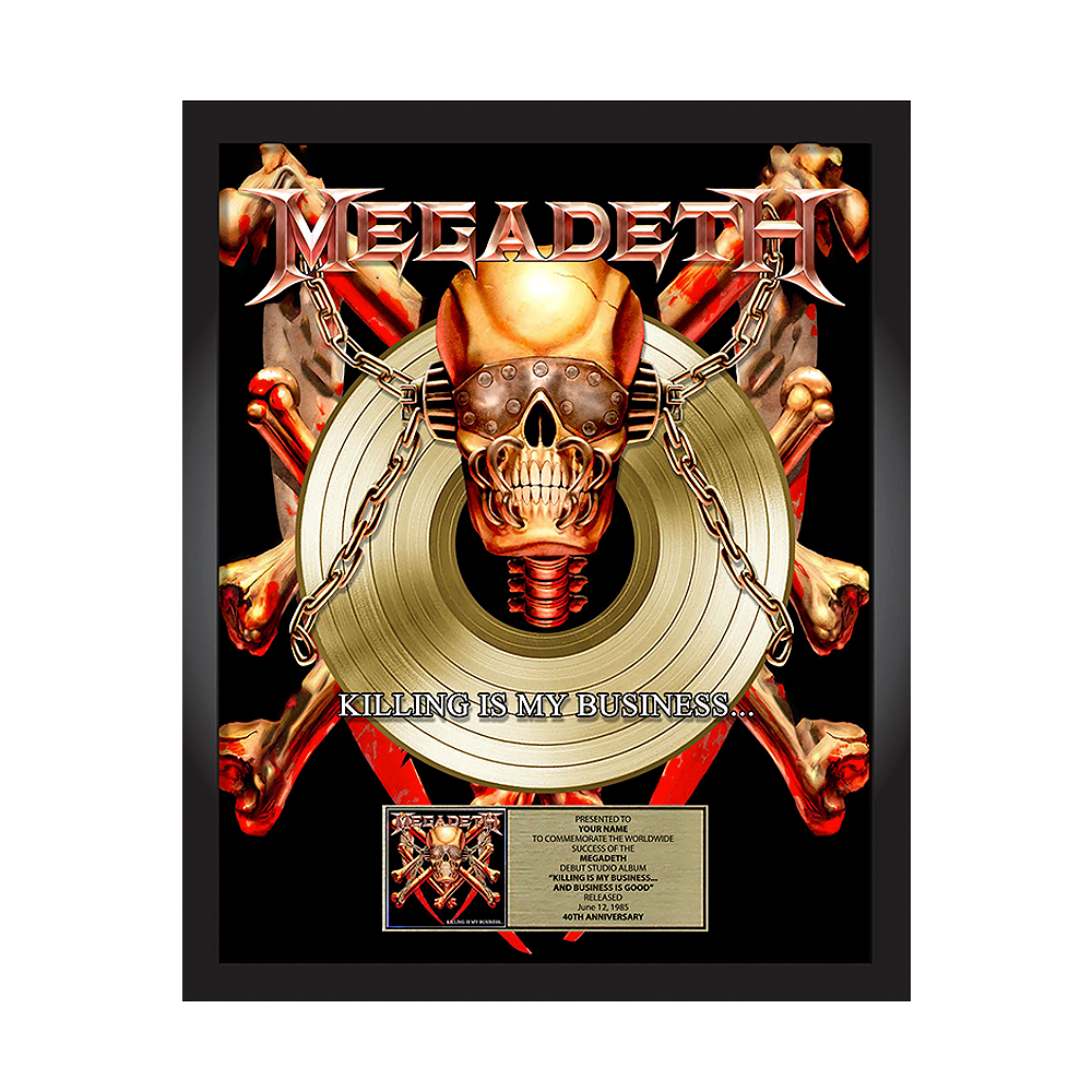 Megadeth Killing Is My Business 40th Anniversary Plaque
