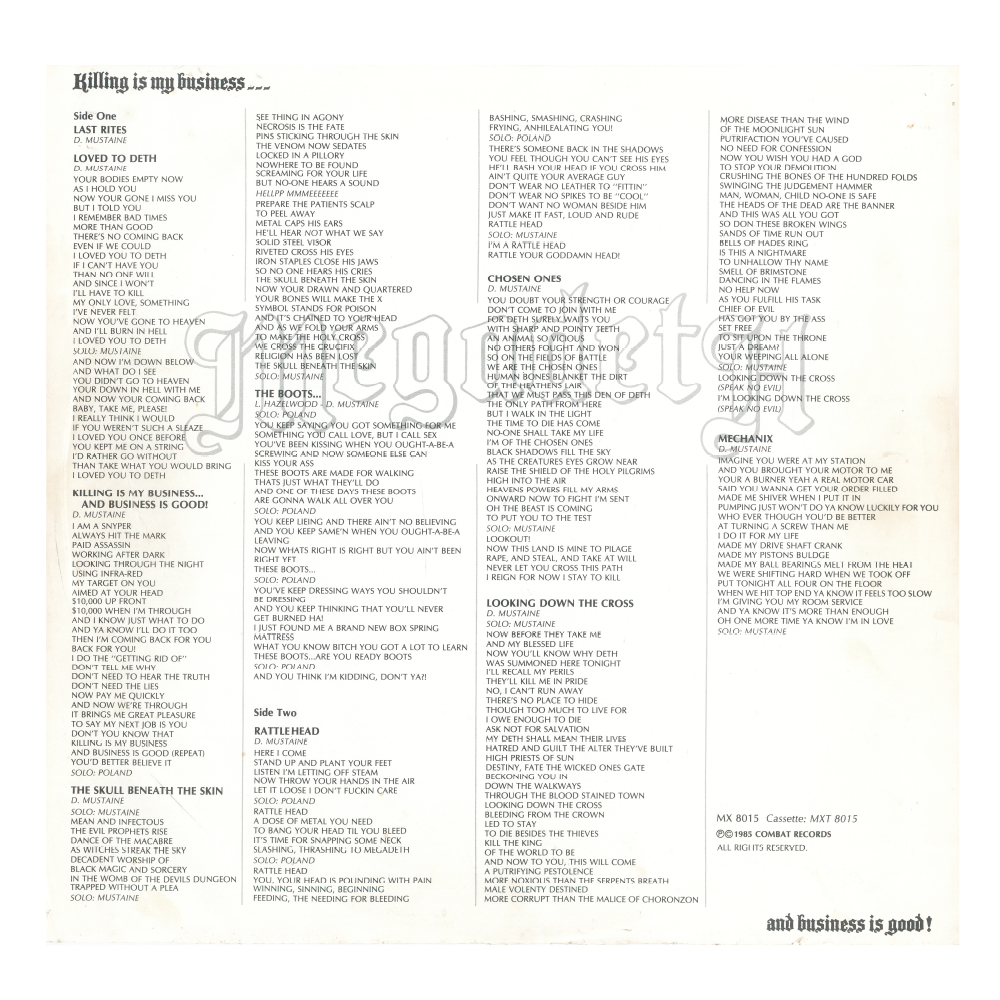 Killing Is My Business... and Business Is Good! 40th Anniversary 12" Metallic Gold LP