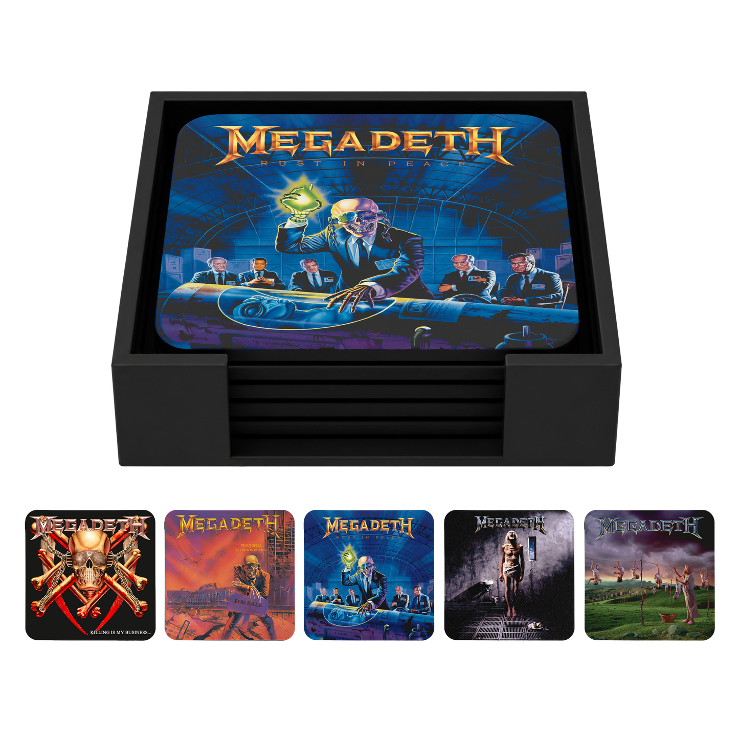 Megadeth Album Archives Rust In Peace coaster set - official Megadeth merch