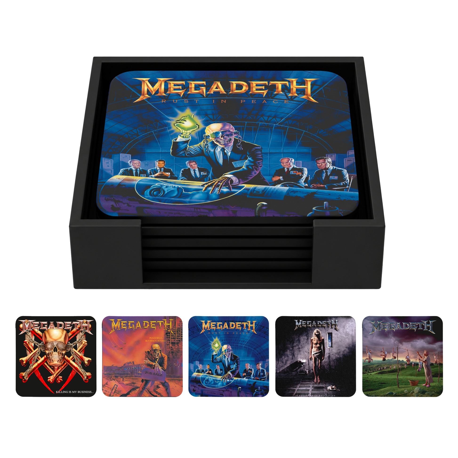 Megadeth Album Archives Rust In Peace coaster set - official Megadeth merch