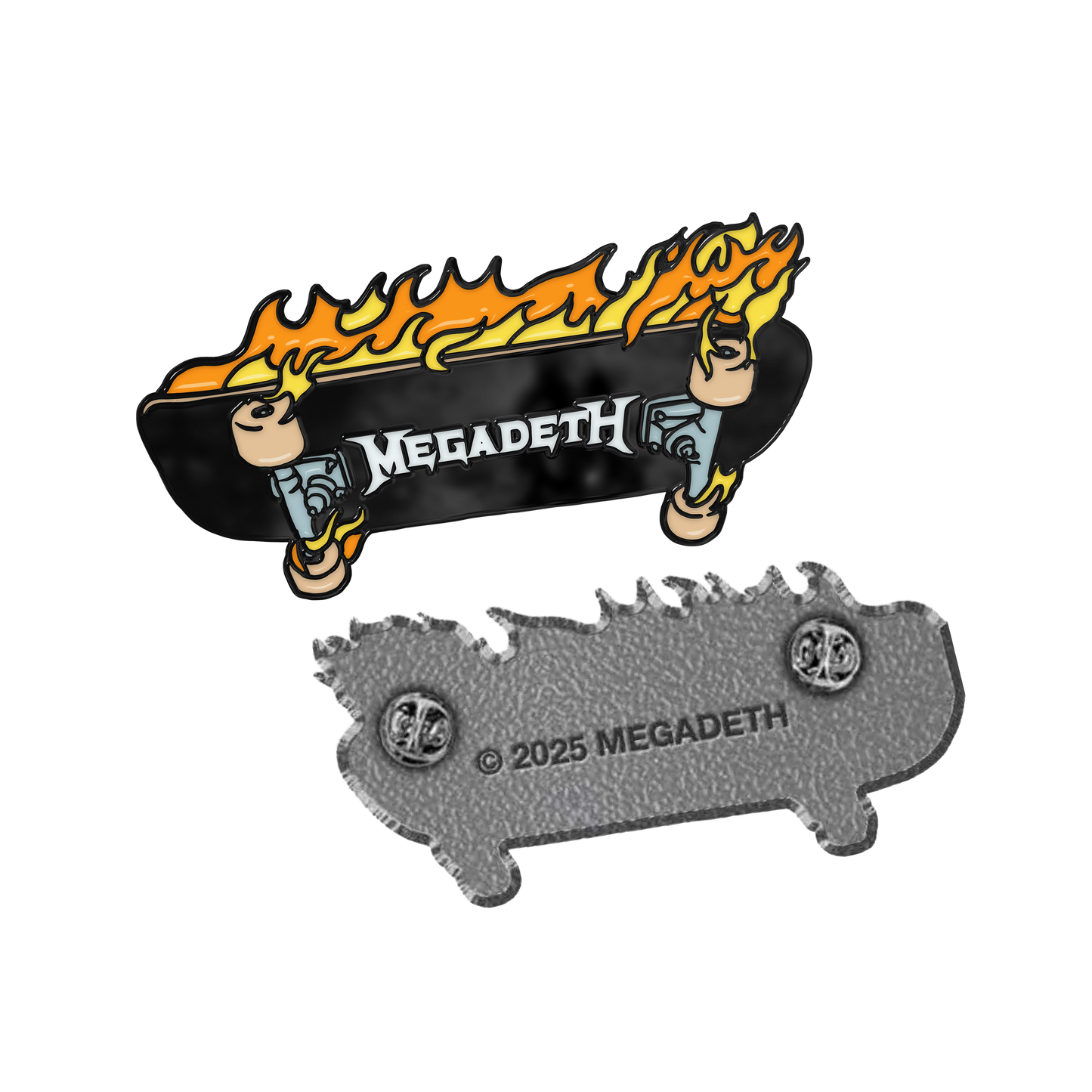 Flaming Skate Deck Pin