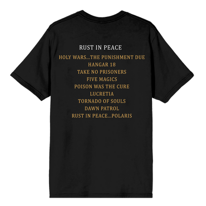 Megadeth Rust In Peace tracklist tee back view - official Megadeth merch