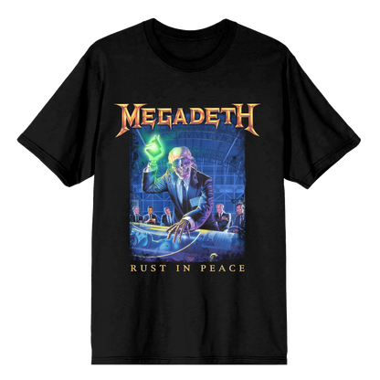 Megadeth Rust In Peace tracklist tee front view - official Megadeth merch