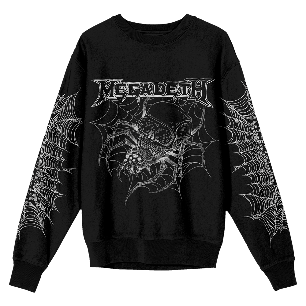 Megadeth Spider glow-in-the-dark crewneck sweatshirt - official Megadeth merch