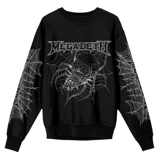 Megadeth Spider glow-in-the-dark crewneck sweatshirt - official Megadeth merch