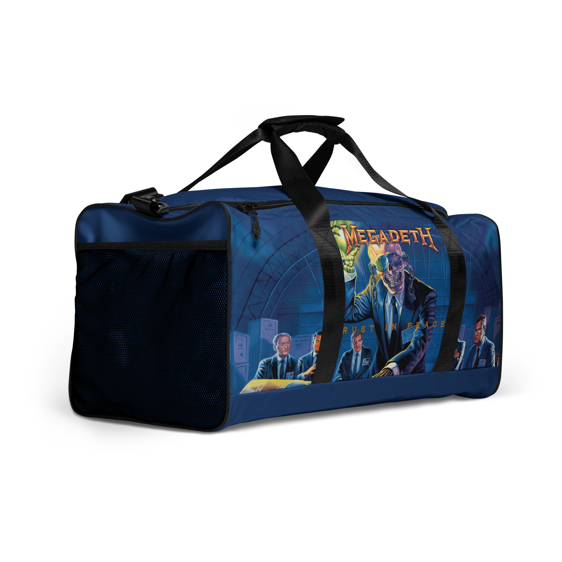 Megadeth Rust In Peace duffle bag side view - official Megadeth merch